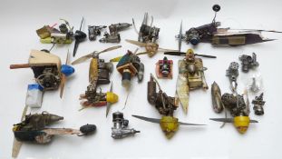 Eighteen various glow ignition model aircraft engines to include Irvine 20, Enya 09, Merco 35,