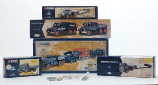 Five Corgi Classics Pickfords 1:50 scale limited edition diecast model vehicles comprising Diamond T