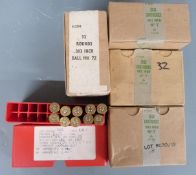 Seventy-three .303 rifle cartridges together with 70 empty brass cases, some in military issue boxes