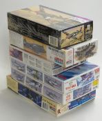 Six 1:72 and 1:48 scale plastic model kits comprising Academy Minicraft 1677, 1602 and 1678,