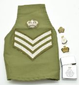 British Army two Royal Gloucestershire Hussars sweetheart brooches, veteran's badge, lighter and
