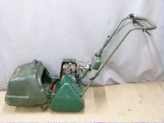 Atco petrol cylinder lawnmower with rear roller and grass box