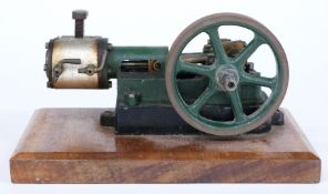 Stuart Turner live steam engine on mahogany base, W19 x D11 x H10cm