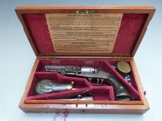London Pistol Company (Manhattan) .31 five-shot single action revolver with engraved frame, shaped
