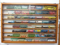 Ninety-two Matchbox, Exclusive Firsts Edition (EFE) and similar diecast model vehicles in two wooden