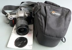 Nikon F65 camera with Nikon 28-100mm 1:3.5-5.6G lens, in soft carry case