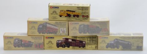 Six Corgi Classics The Brewery Collection limited edition diecast model vehicles including