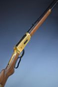 Winchester Northwest Territories Centennial .30-30 underlever rifle with with gold plated lock, butt