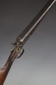 S Veals & Son of Bristol 12 bore side by side hammer action shotgun with named and engraved locks,