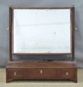 A 19thC mahogany dressing mirror with three drawers, W55 x D22 x H64cm