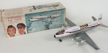 Tomiyama Japan tinplate battery operated Scandinavian Airlines System Lufthansa Airlines Viscount