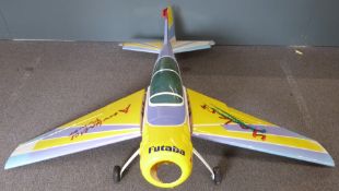 Yak 54 radio crontol model aircraft to suit petrol or similar engine, wingspan 180cm