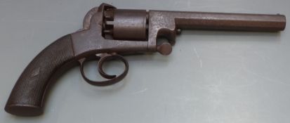 Webley Bentley 54 bore five-shot double action percussion revolver with chequered grips and 6 inch