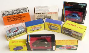 Ten Atlas Dinky Toys, Matchbox Code 2, Schabak, Henshell and Omnibus diecast model vehicles