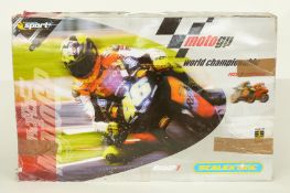 Hornby Scalextric model motor racing set Moto GP World Championship Rossi v Capirossi, in original