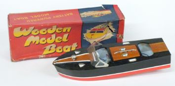 Union battery operated Wooden Model Boat, in original box.