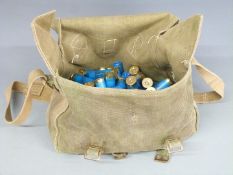 One-hundred Sportsman Eibar Trust 12 bore shotgun cartridges in canvas cartridge bag PLEASE NOTE