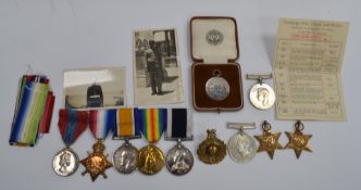 Royal Marines WW1 and WW2 medal group comprising 1915/1915 Star, War Medal, Victory Medal and Long