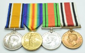 British Army WW1 and later medal group for Frederick E Court comprising War Medal and Victory