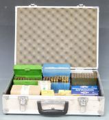 Over 100 7.62 calibre rifle cartridges, some in original boxes, in padded carry case PLEASE NOTE