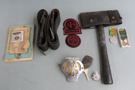 British Army and Fire Service items for S E Goscombe of Gloucester including his WW2 Defence