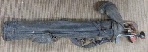 Six hickory shafted golf clubs mostly named including William Sleet, Special etc together with