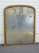 A large gilt over mantel mirror, 124 x 100cm