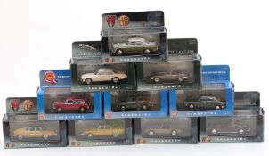 Ten Corgi Vanguards 1:43 scale diecast model vehicles comprising three BMC, five Rover MG and two