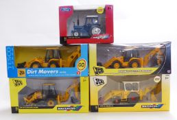Five Britains and similar diecast model agricultural and construction vehicles including JCB and