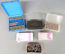 One-hundred-and-three .38 Special revolver cartridges together with 66 empty cases, some primed