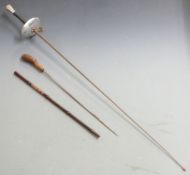 Fencing epée by Leon Paul with 88cm blade and maker's name to both blade and guard, together with