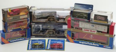 Eleven Corgi diecast model vehicles including Superhaulers, Original Omnibus Company (OOC),