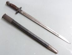 British 1907 pattern sword bayonet with some clear stamps to ricasso, cleaning hole in pommel,