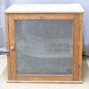 A vintage pine meat safe, W59 x D42 x H56cm