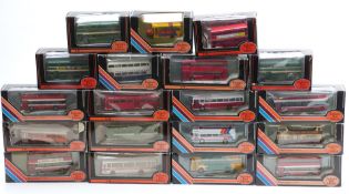Nineteen Exclusive First Editions (EFE) 1:76 scale diecast model buses and coaches, all in