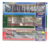 Three Corgi 1:50 scale limited edition diecast model lorries Gallagher Bros. 75803, Eddie Stobart