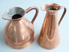 Sanders & Sons, High Holborn, London half gallon copper measuring jug and an Arts & Crafts J S & S
