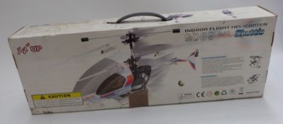Two radio controlled model helicopters Shuttle 9089 and Mini Twister Sport, both in original boxes.