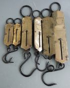 Six various Salter's spring balances including one marked ice