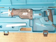 A cased Makita electric reciprocating saw