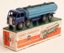 Dinky Supertoys diecast model Foden 14-Ton Tanker with blue cab and chassis and pale blue tank and