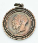 WW1 commemorative medal to reverse the King's message to troops leaving to fight in the war