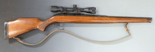 BSA Airsporter Stutzen .22 underlever air rifle with chequered semi-pistol grip, raised cheek piece,