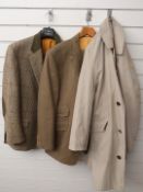 Magee gentleman's tweed jacket, Bugatti coat and Bladen Original suit, all appear size L