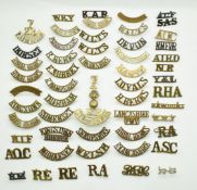 British Army approximately fifty military metal shoulder titles including Royal Hampshire. East
