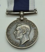 Royal Navy George VI Good Conduct and Long Service Medal named to Ply 20205 W F Osbourne, Royal