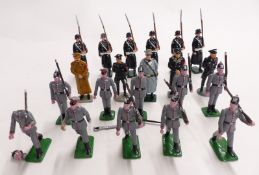Twenty-one Britains and similar diecast model German soldiers including SS, Infantry, Hitler, Nazi