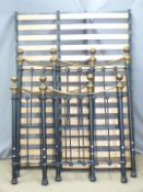 Two brass/metal framed single beds, possibly unused