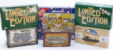 Six Corgi diecast model vehicles and vehicle sets including Vintage Glory Of Steam, Limited