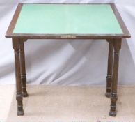 A 19thC/20thC oak card table, W84 x D40 x H77cm